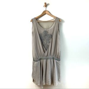 Zara Dress Womens Extra Small Gray Embroidered Fairycore Sheer Boho Flapper Y2K